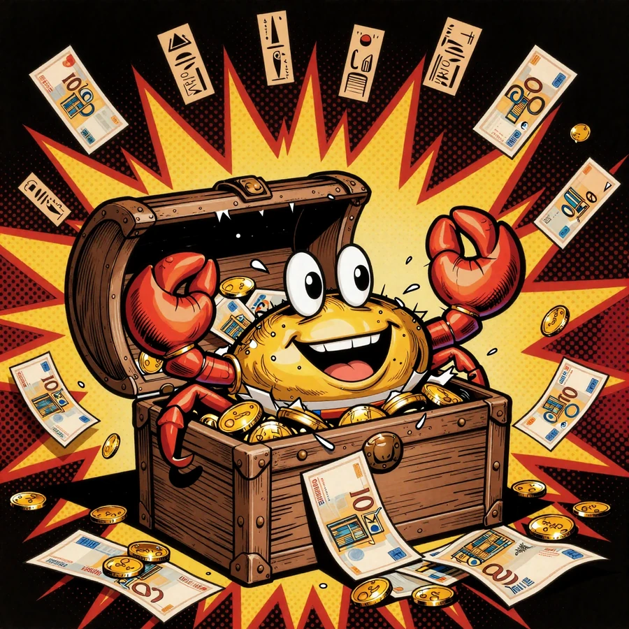 Bonus Crab Maskottchen &ouml;ffnet Schatztruhe mit &euro;500 und 200 Freispielen - Realz Casino Willkommensbonus